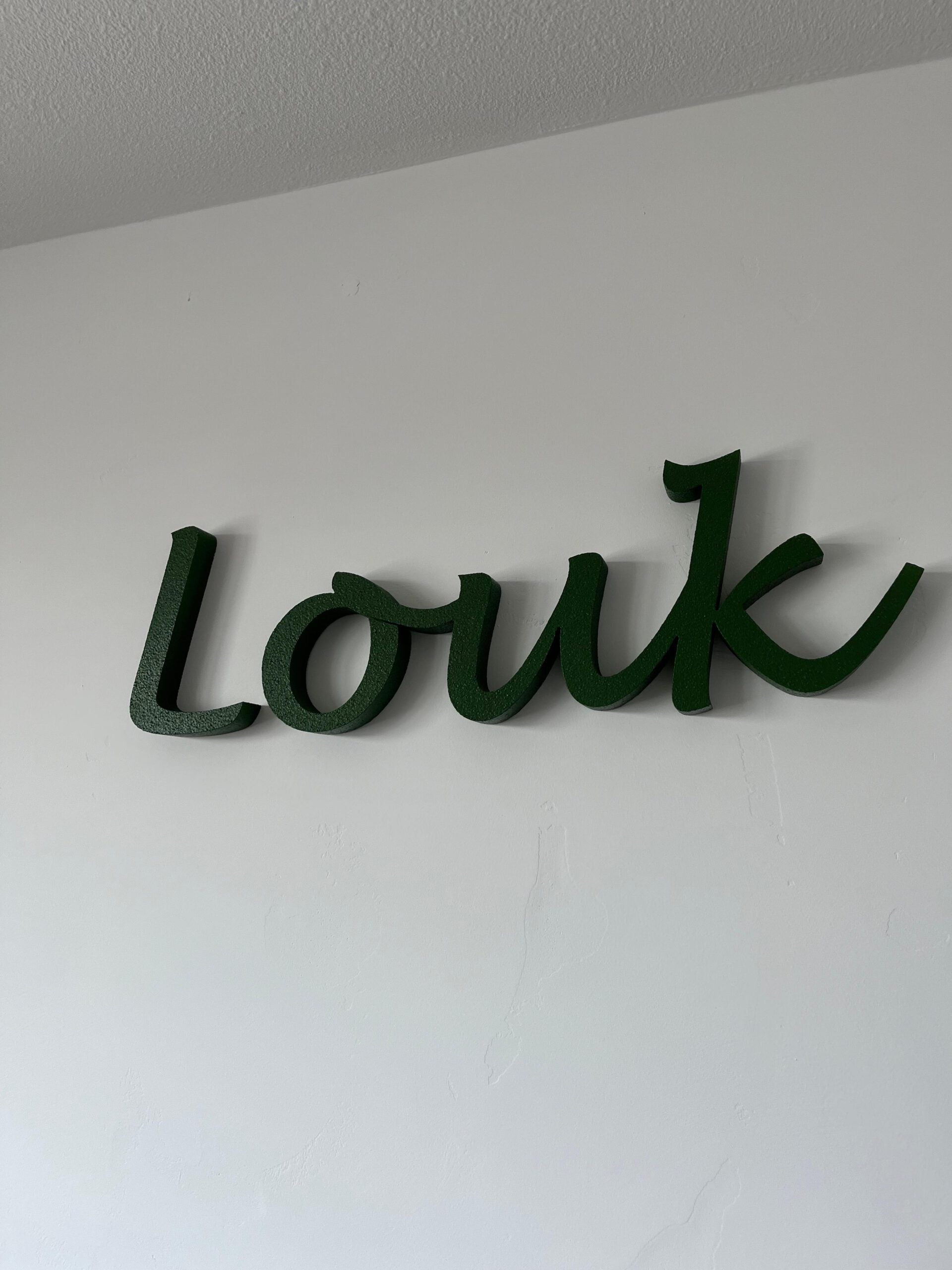 Louk letters on wall