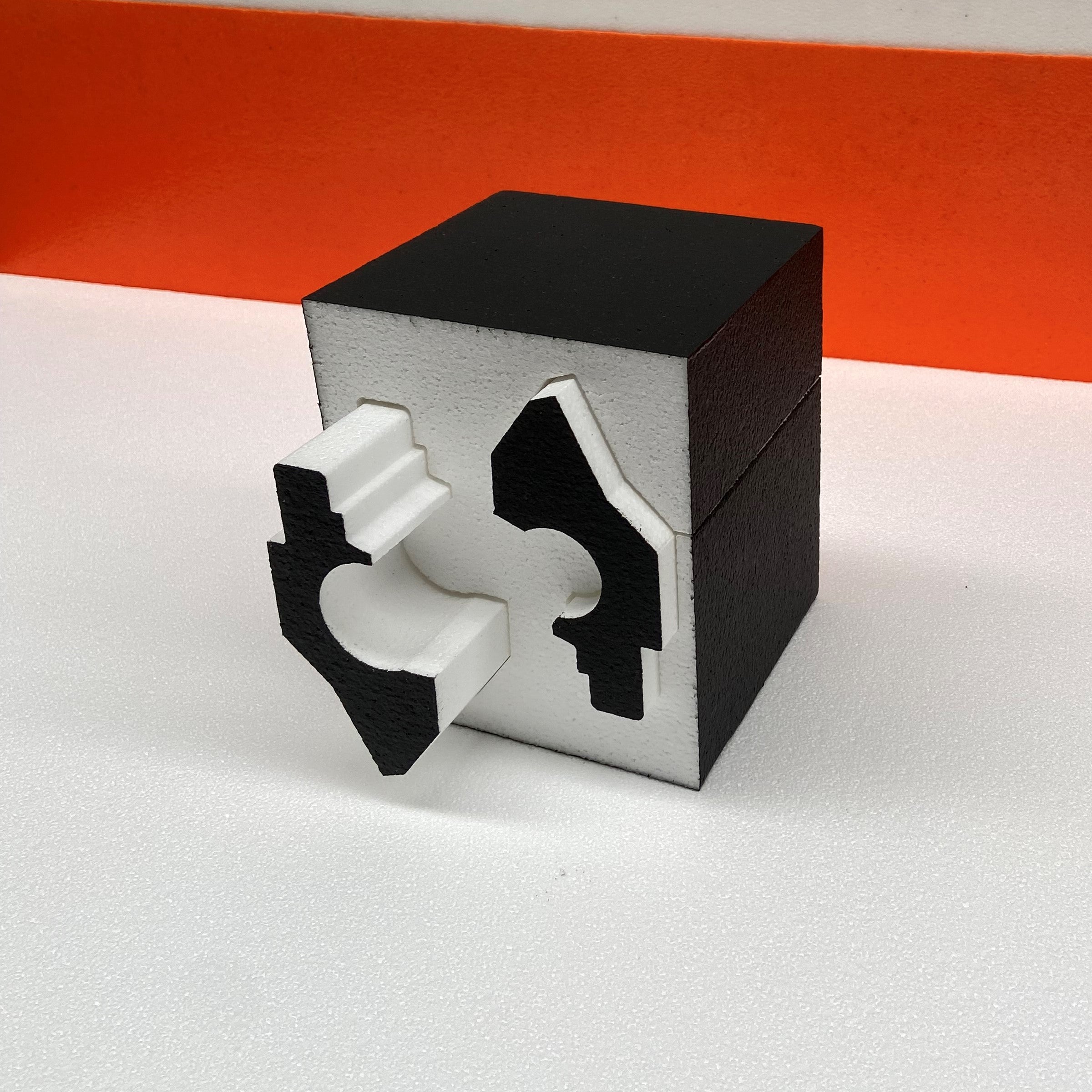 Black cupboard box with removable openings