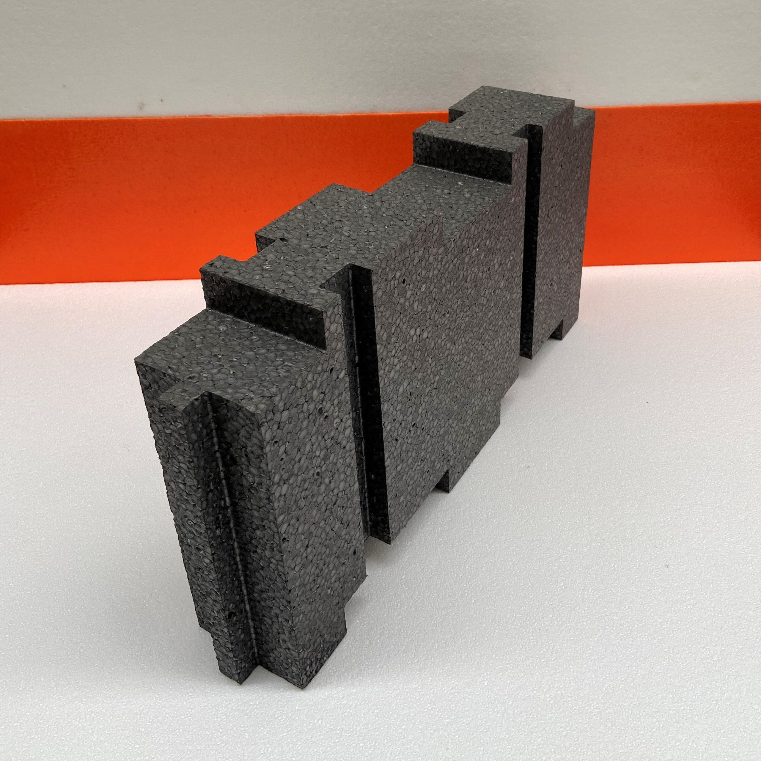 Structured black box with dots from right side