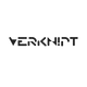 Black 'VERKNIPT' logo on a white background
